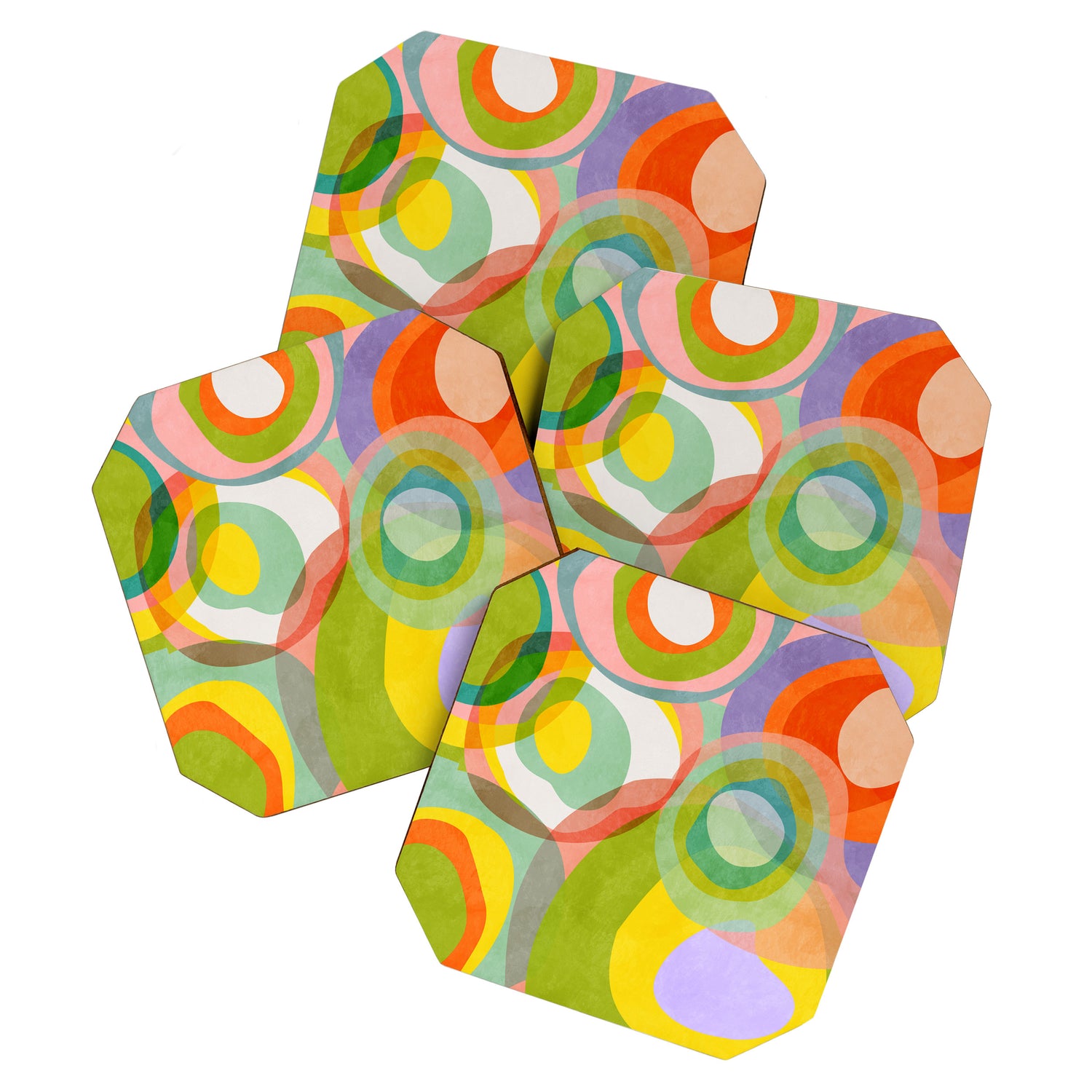 mid mod organic shapes abstract summer Coaster Gallery Image 1