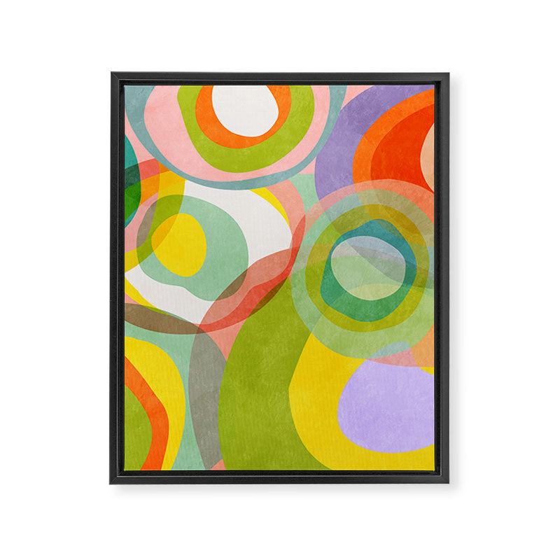 mid mod organic shapes abstract summer Framed Canvas Print Gallery Image 8