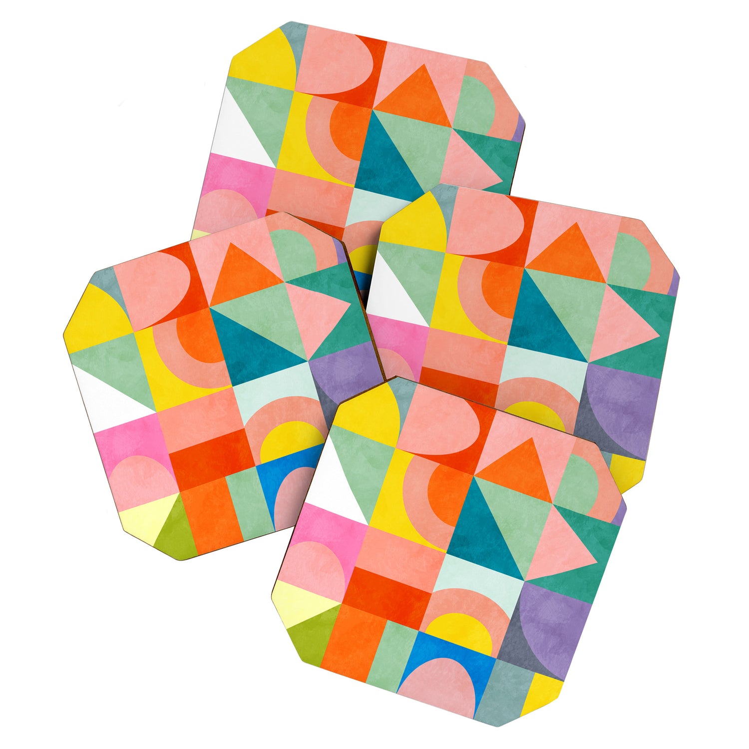 mid mod summer checkers Coaster Gallery Image 1
