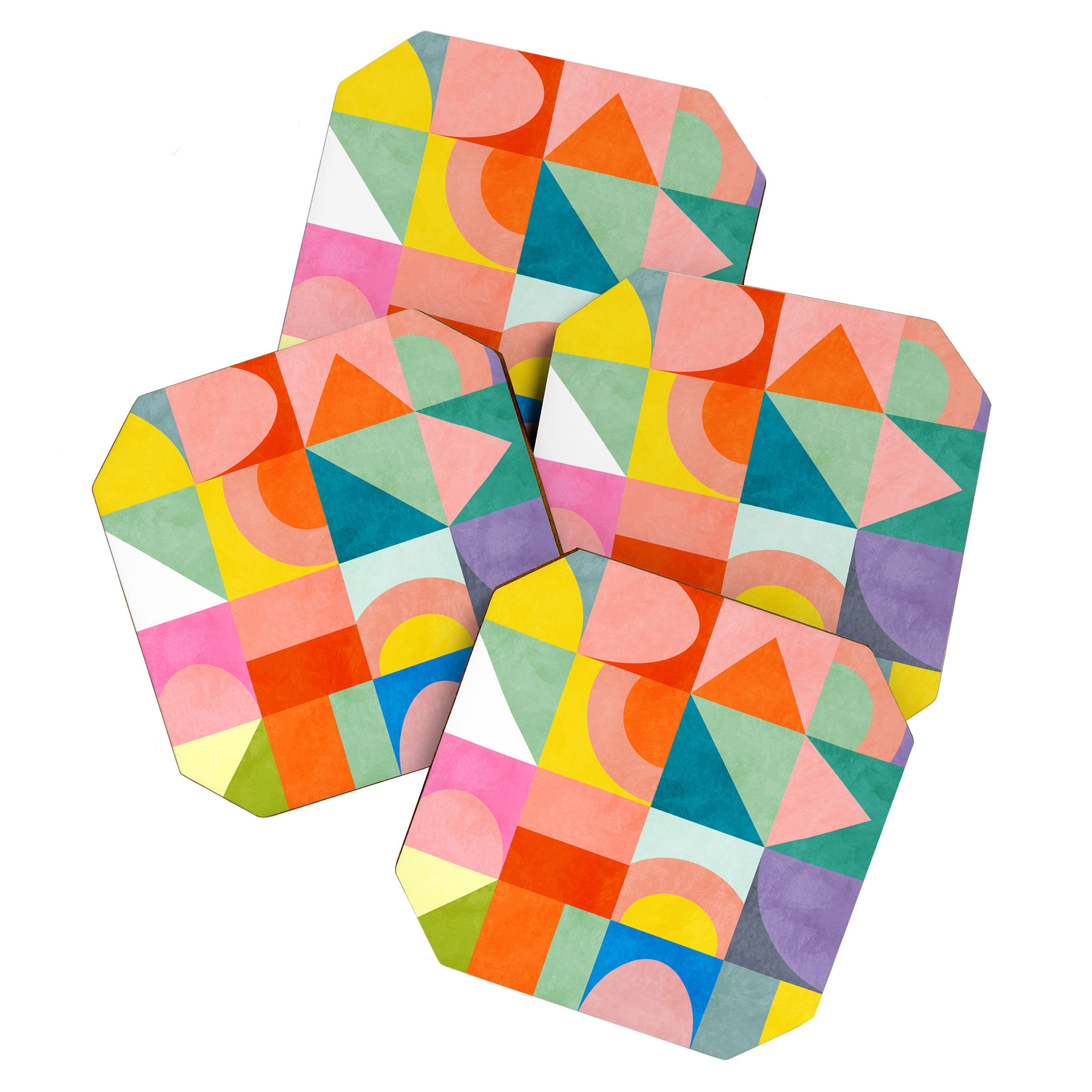 mid mod summer checkers Coaster Gallery Image 1