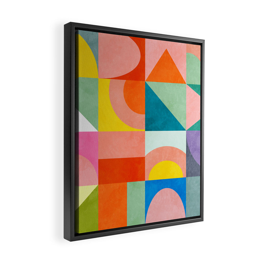 mid mod summer checkers Framed Canvas Print Gallery Image 2