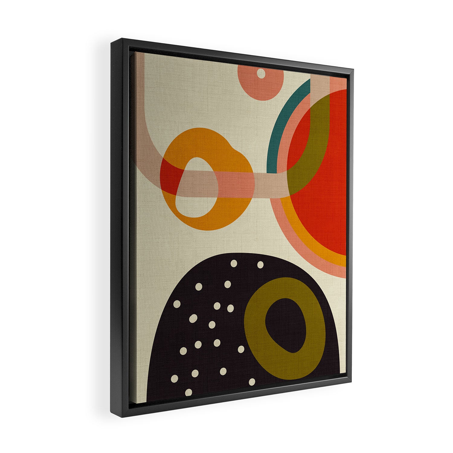 mid modern geometric minimal Framed Canvas Print Gallery Image 2