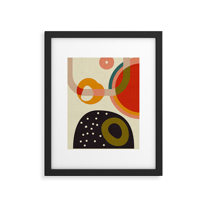 mid modern geometric minimal Framed Art Print Gallery Image 5