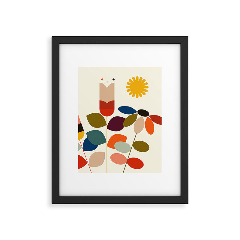 mid modern geometric spring Framed Art Print Gallery Image 6