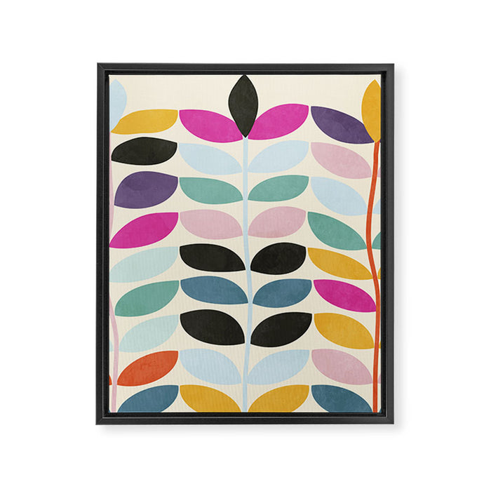 mid modern leaves spring Framed Canvas Print Gallery Image 1