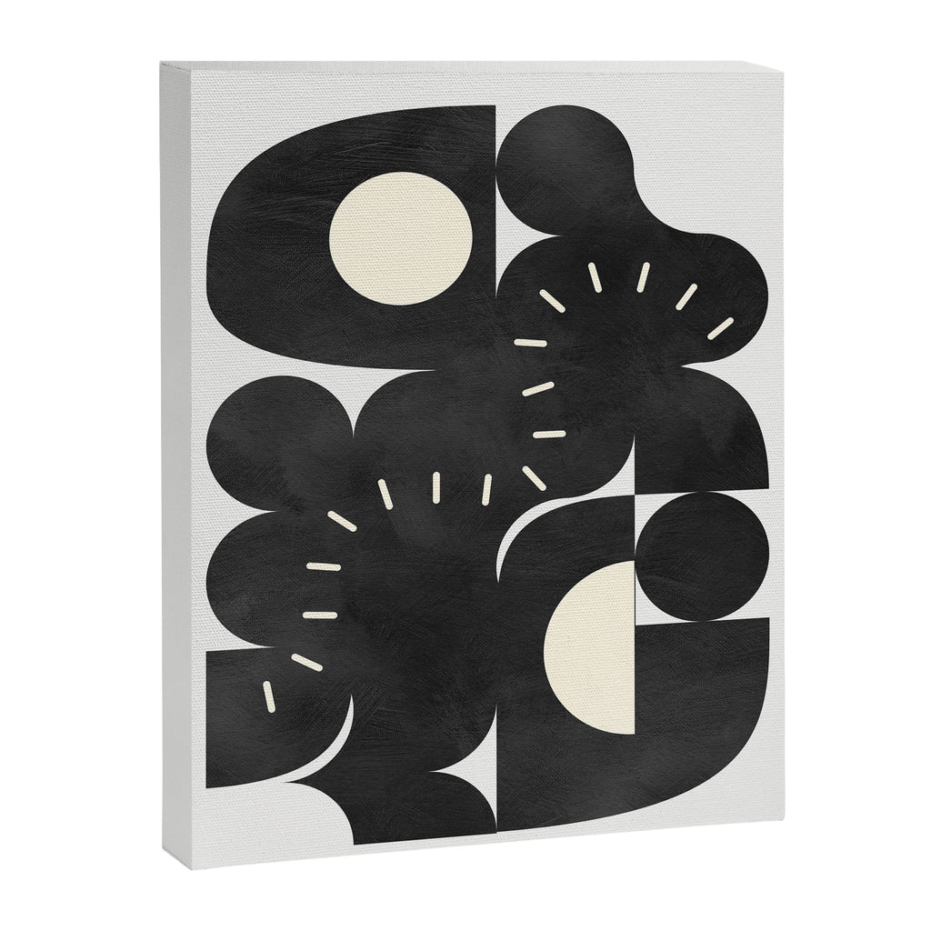minimal black white shapes mid century Canvas Print Gallery Image 6