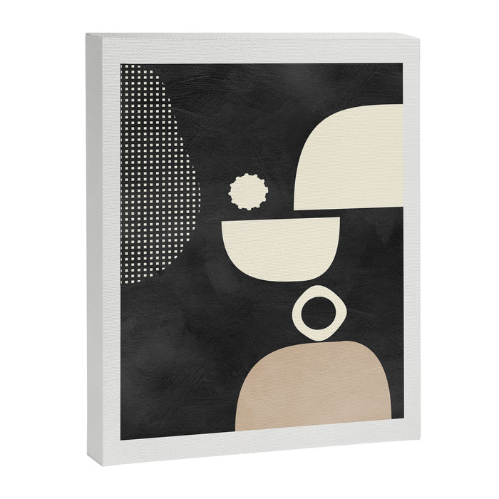 minimal black white shapes mid century Canvas Print Gallery Image 1