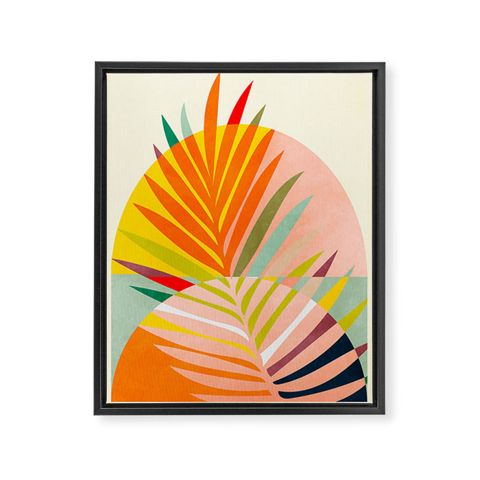 minimal leaf tropical spring Framed Canvas Print Gallery Image 1