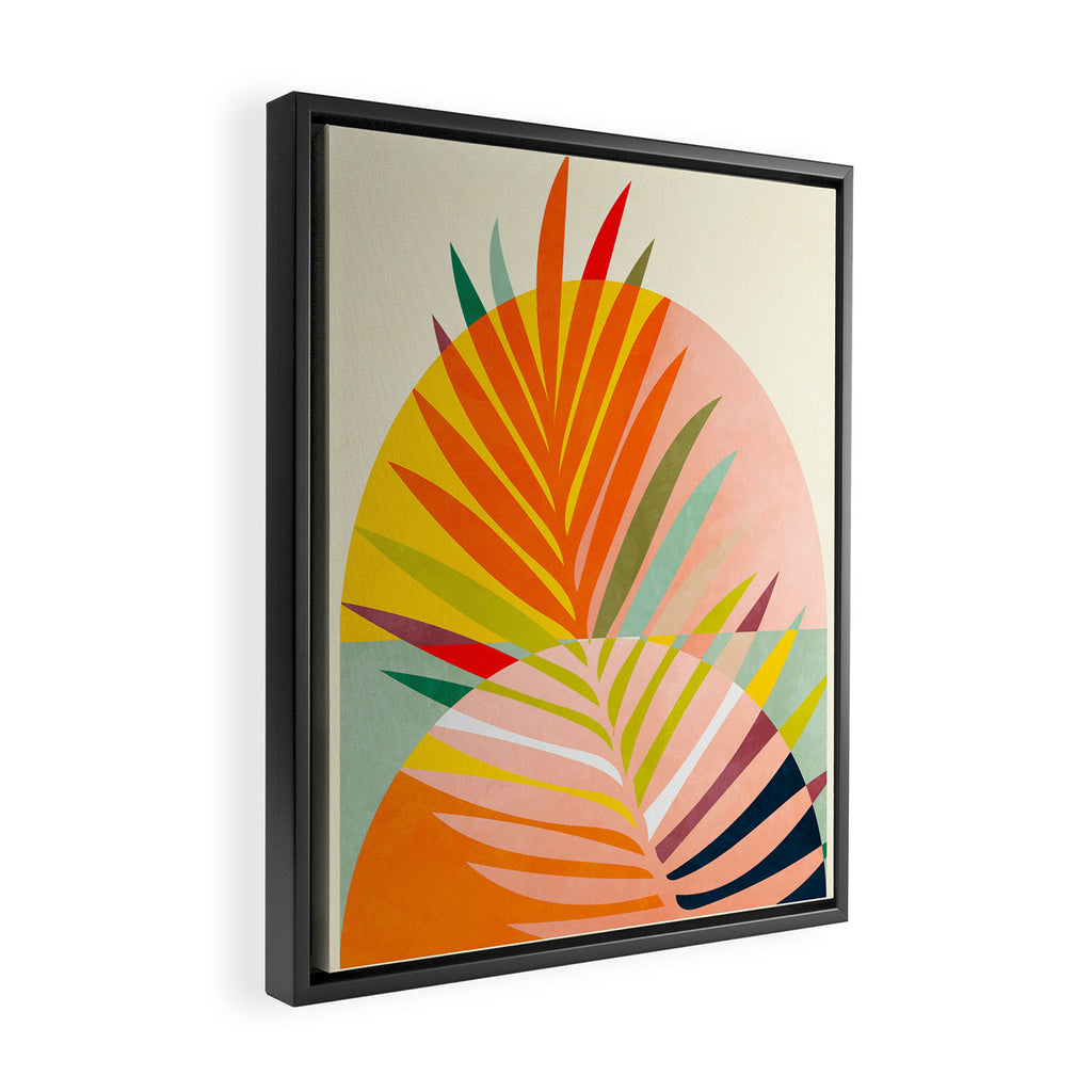 minimal leaf tropical spring Framed Canvas Print Gallery Image 2