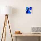 minimal mid century mod organic shapes blue Canvas Print Gallery Image 2