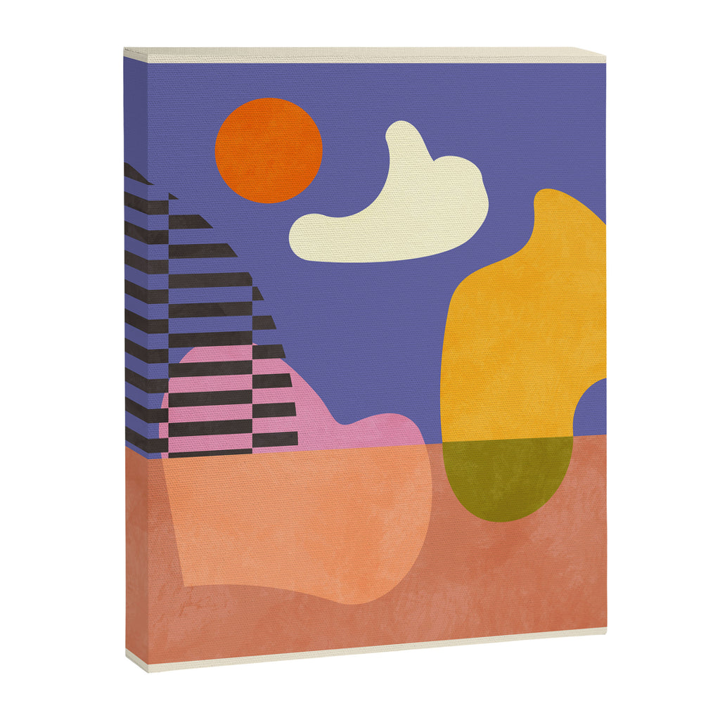 minimal shapes modern with cloud and sun Canvas Print Gallery Image 8