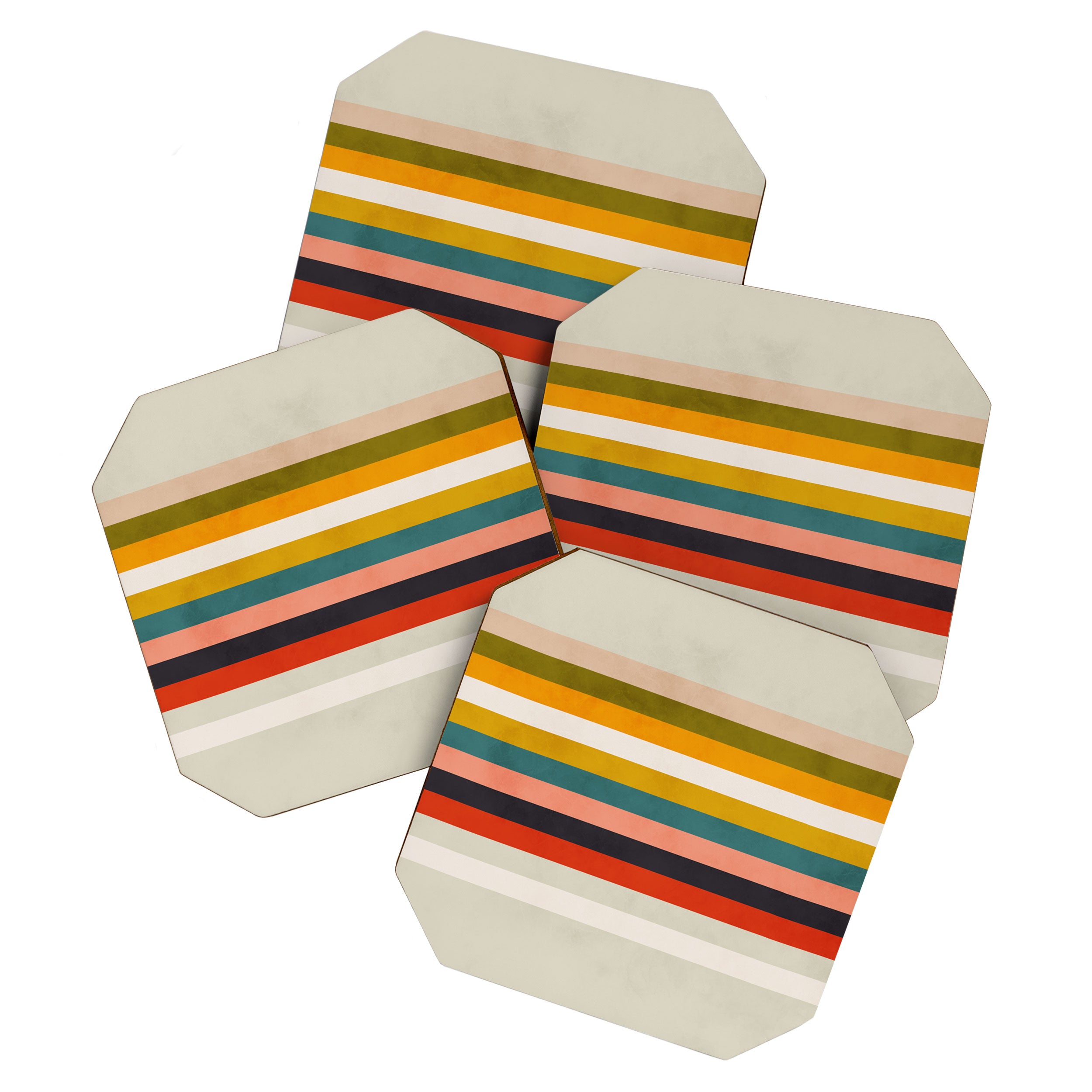 modern abstract stripe geometric Coaster Gallery Image 1