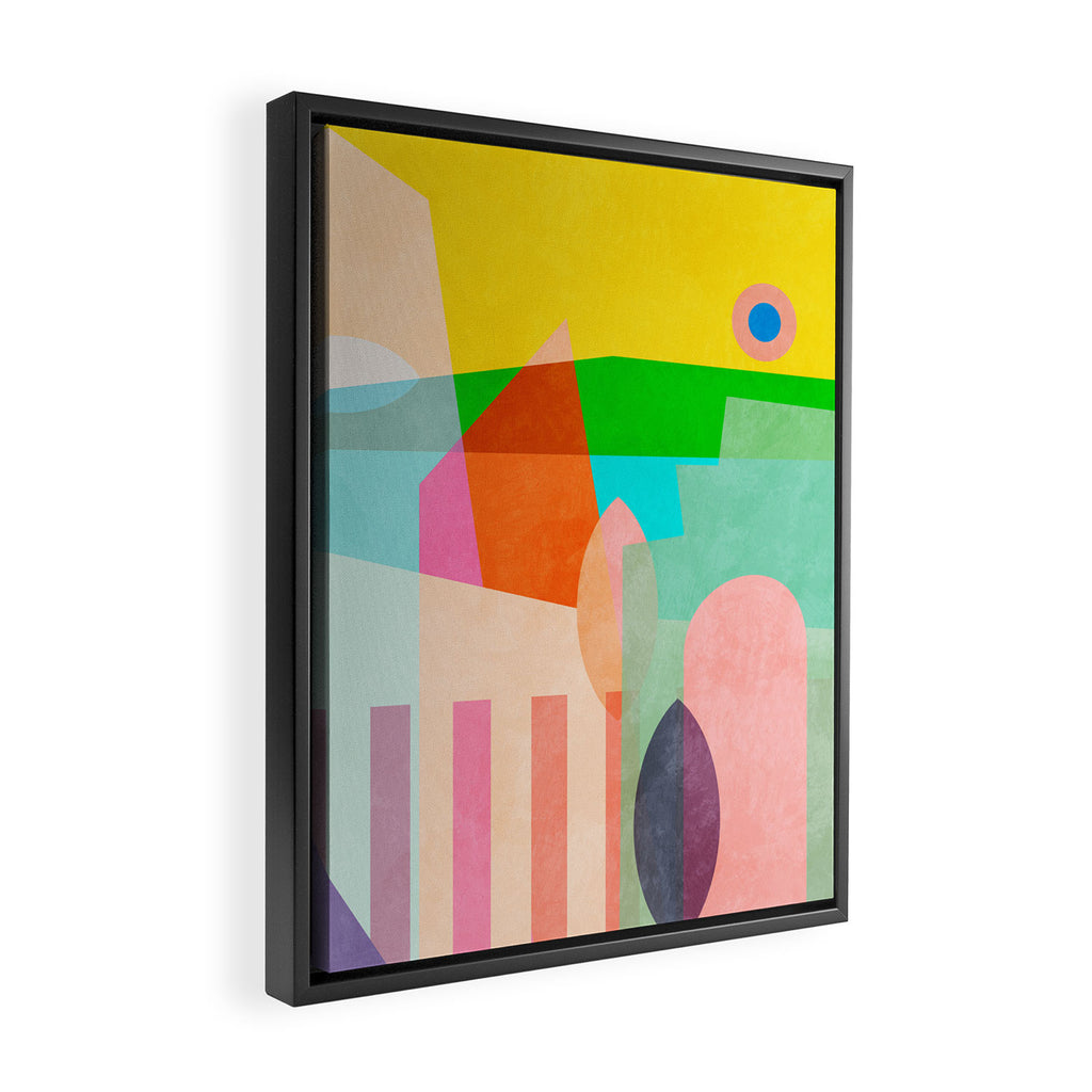 modern abstraction shapes Framed Canvas Print Gallery Image 2
