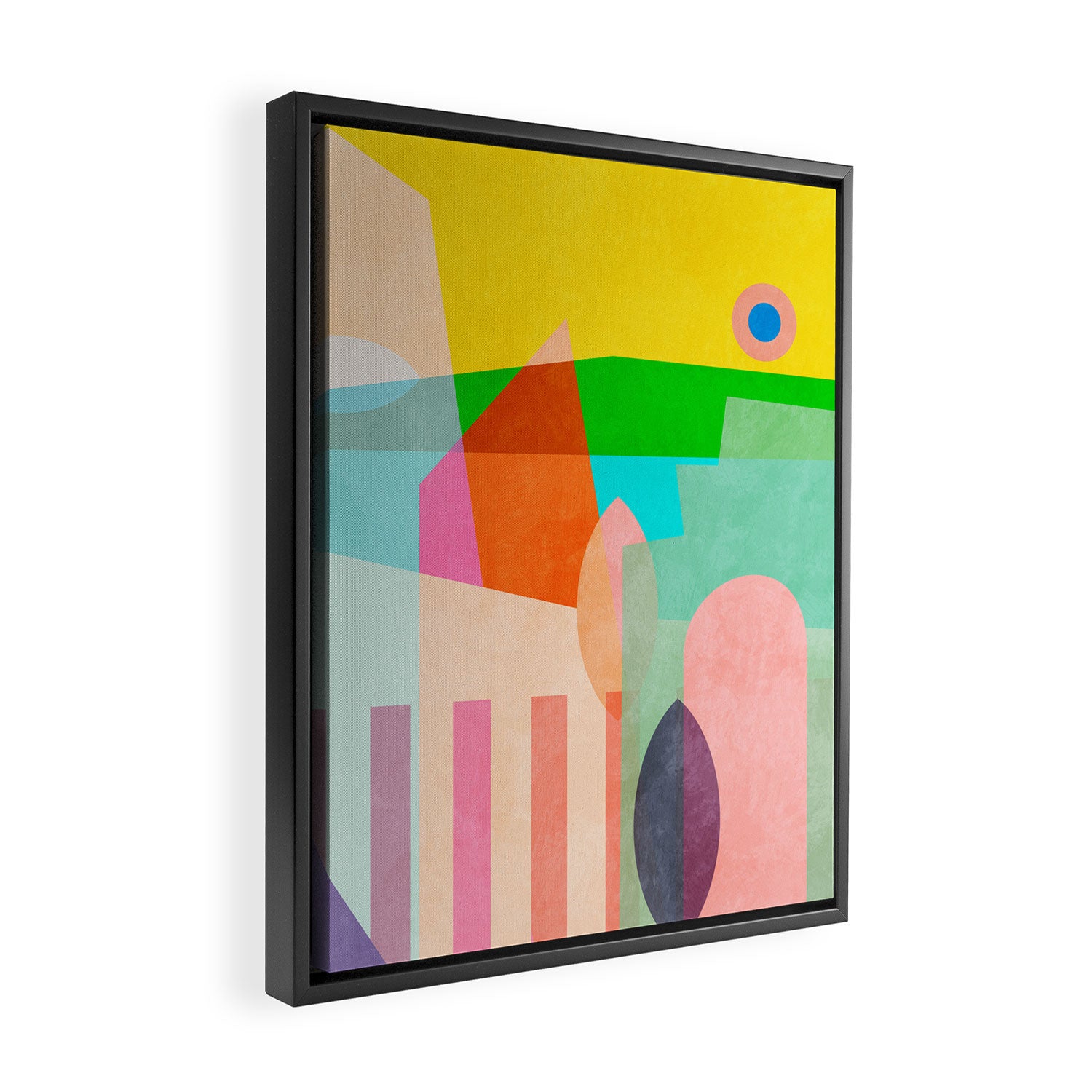modern abstraction shapes Framed Canvas Print Gallery Image 2