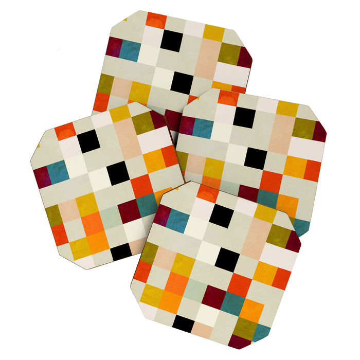modern mid century chequers Coaster Gallery Image 1