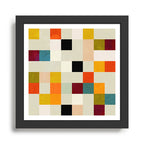 modern mid century chequers Framed Art Print Gallery Image 1