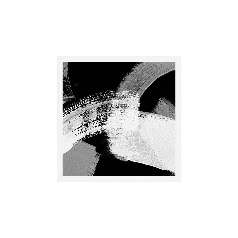modern painterly brush strokes texture in bw Art Print Gallery Image 1