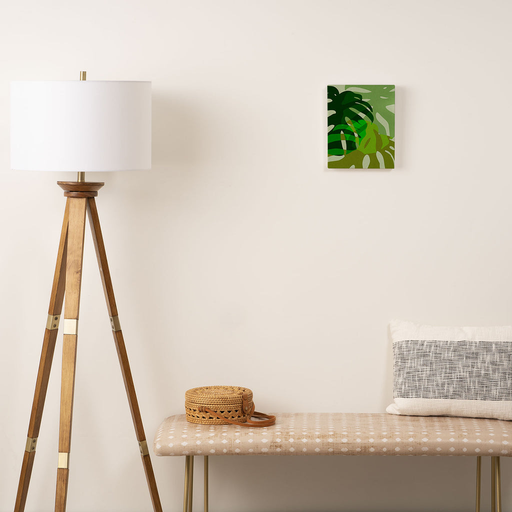 monstera leaf greenery minimal cut outs composition Canvas Print Gallery Image 2