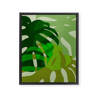 monstera leaf greenery minimal cut outs composition Framed Canvas Print Gallery Image 8