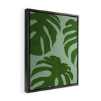 monstera leaves minimal plant green summer Framed Canvas Print Gallery Image 2