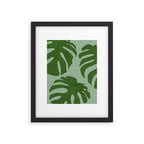 monstera leaves minimal plant green summer Framed Art Print Gallery Image 6