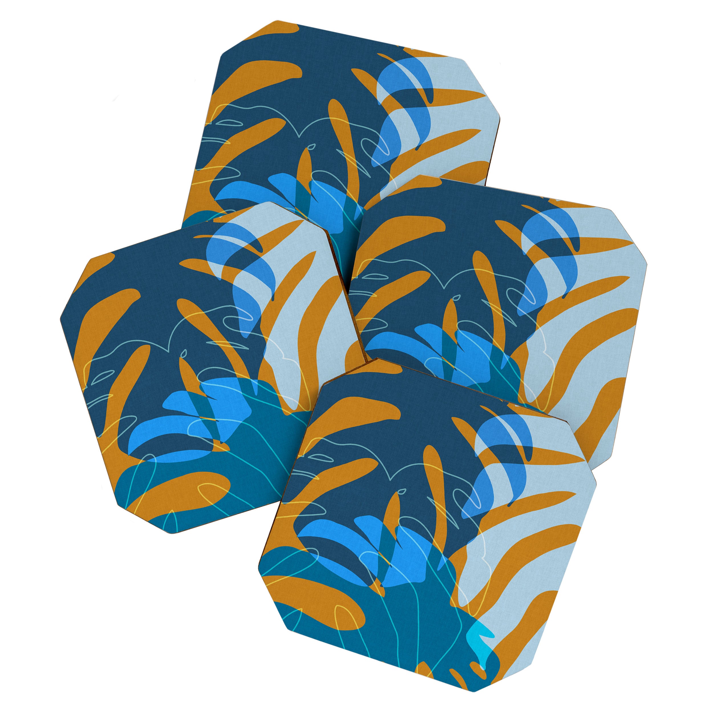 monstera mix plant minimal Coaster Gallery Image 1