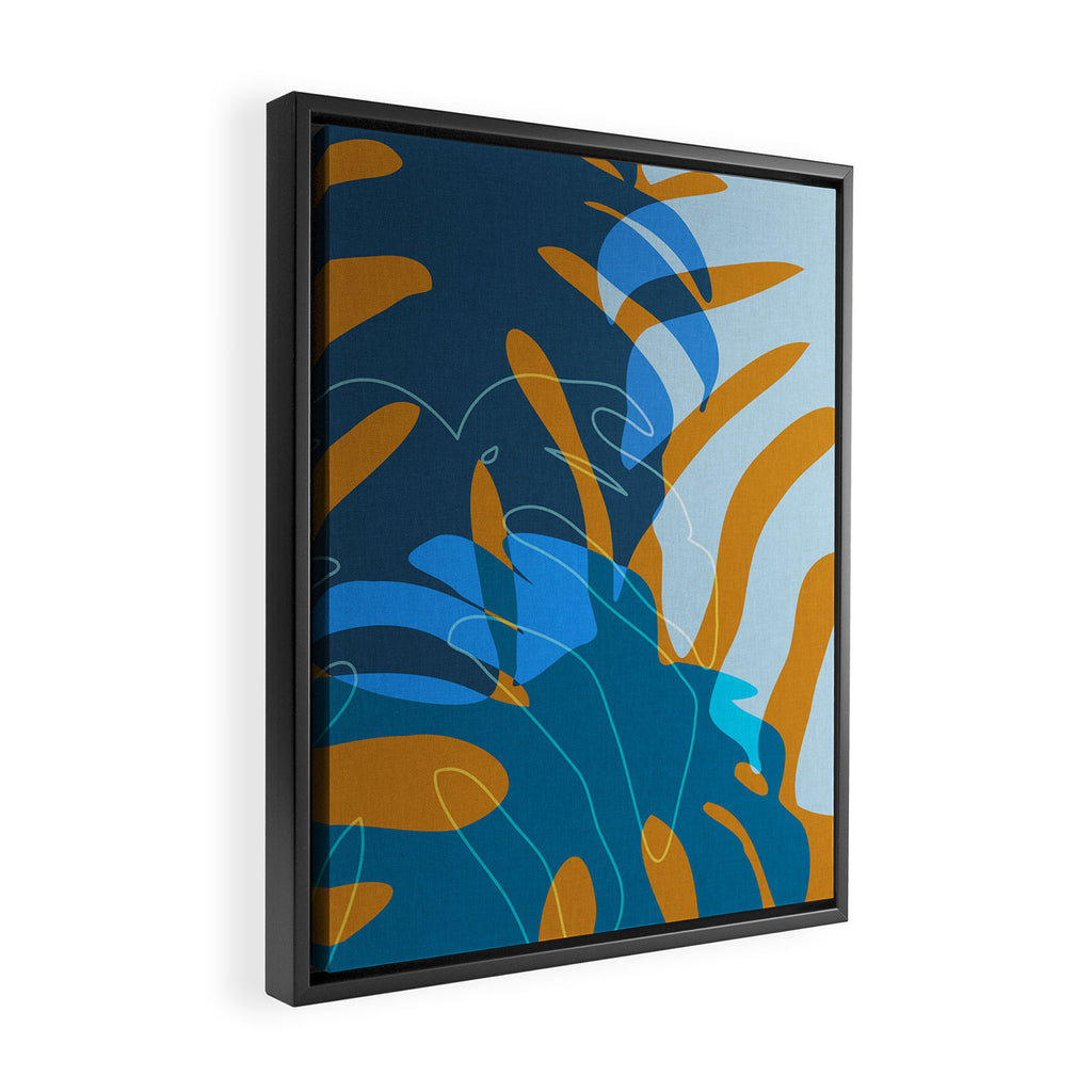 monstera mix plant minimal Framed Canvas Print Gallery Image 2