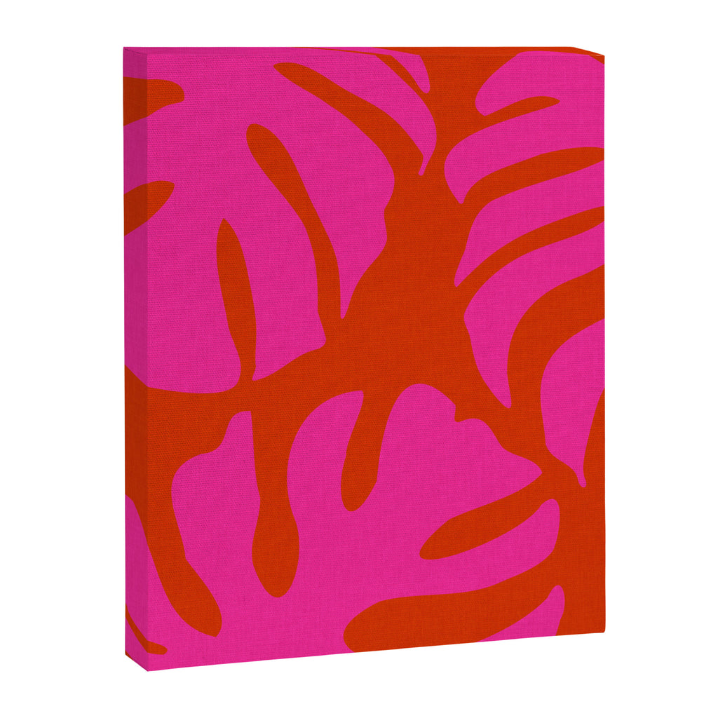monstera pink orange minimal cut out summer Canvas Print Gallery Image 8