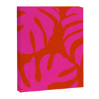 monstera pink orange minimal cut out summer Canvas Print Gallery Image 8