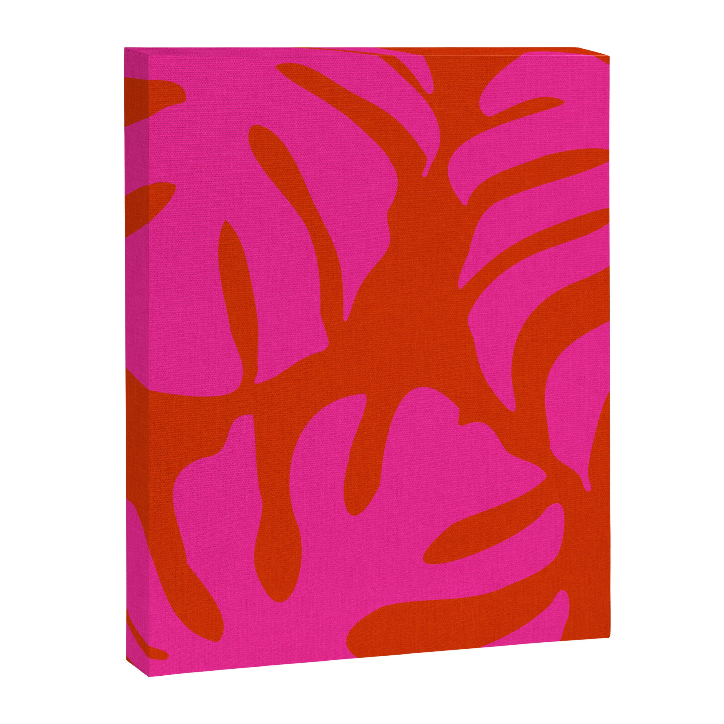 monstera pink orange minimal cut out summer Canvas Print Gallery Image 8