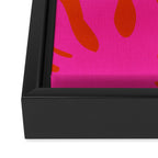 monstera pink orange minimal cut out summer Framed Canvas Print Gallery Image 3