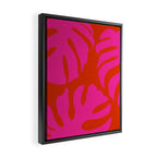 monstera pink orange minimal cut out summer Framed Canvas Print Gallery Image 2