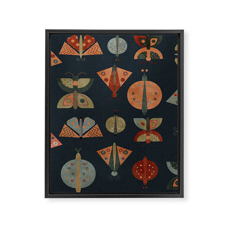 moths butterflies fall mid mod 1 Framed Canvas Print Gallery Image 8