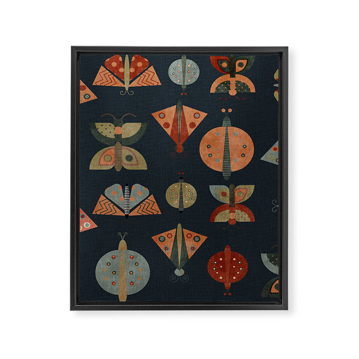 moths butterflies fall mid mod 1 Framed Canvas Print Gallery Image 1
