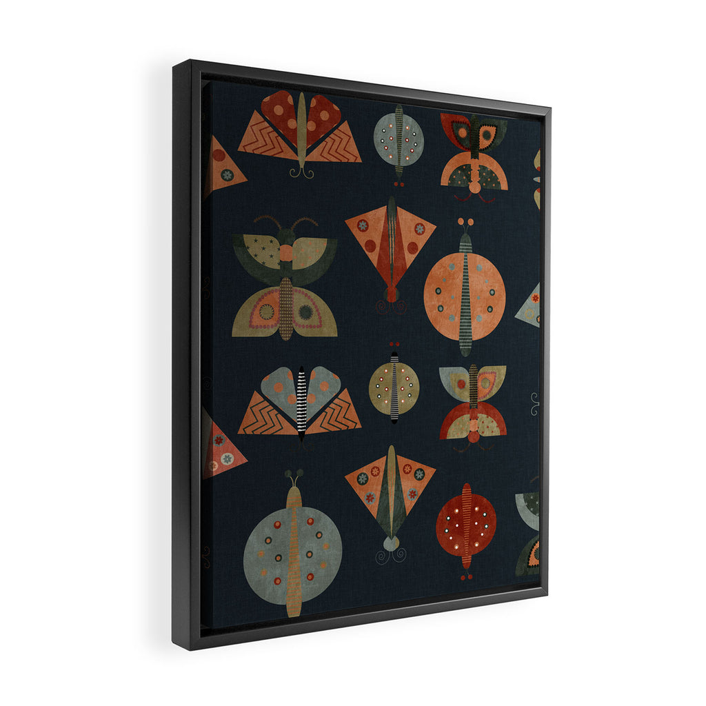 moths butterflies fall mid mod 1 Framed Canvas Print Gallery Image 2