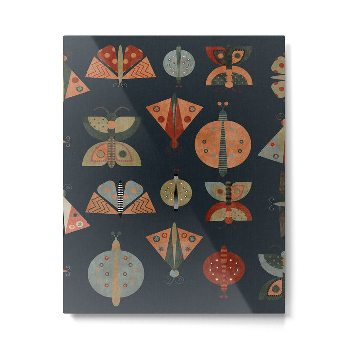 moths butterflies fall mid mod 1 Metal Print Gallery Image 1