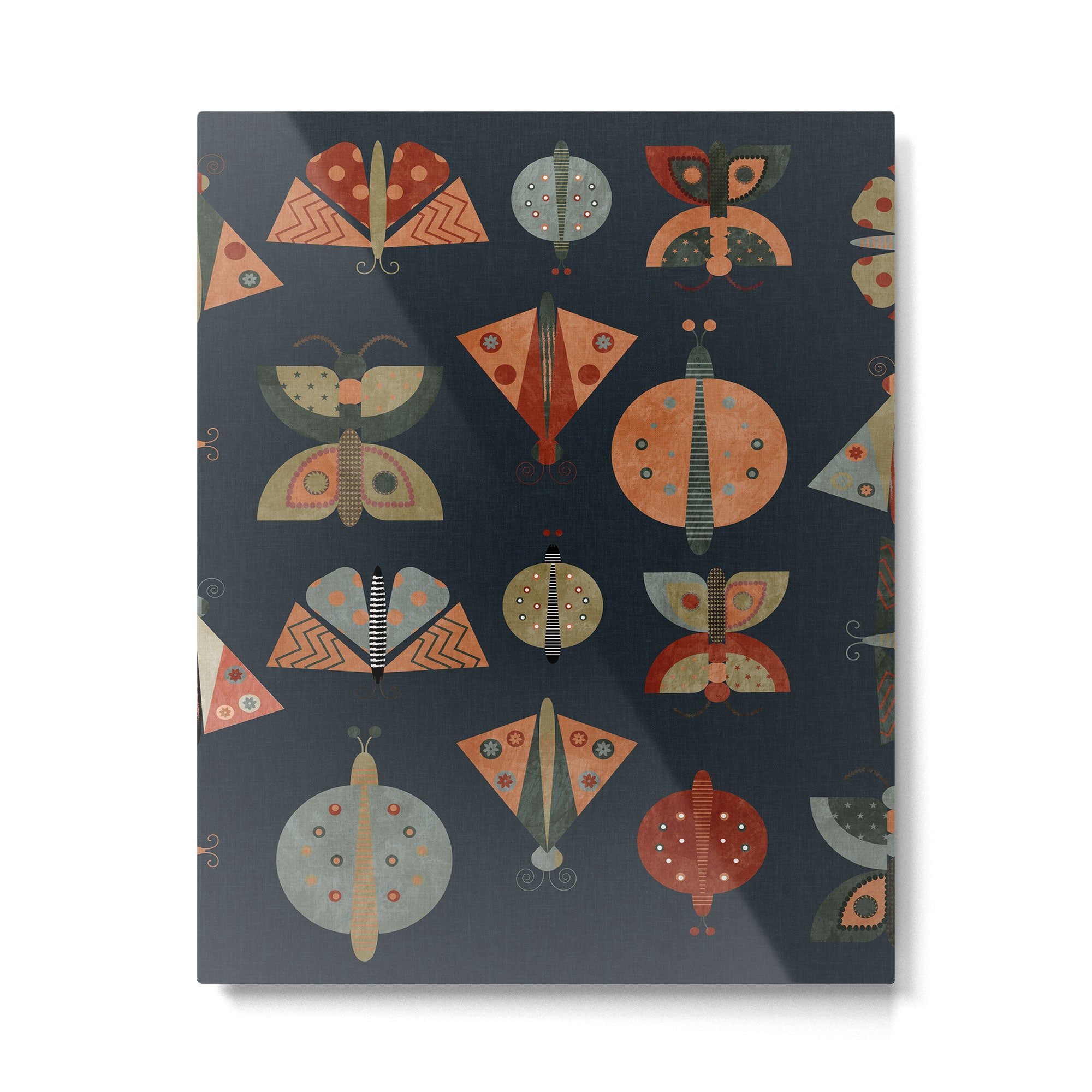 moths butterflies fall mid mod 1 Metal Print Gallery Image 6