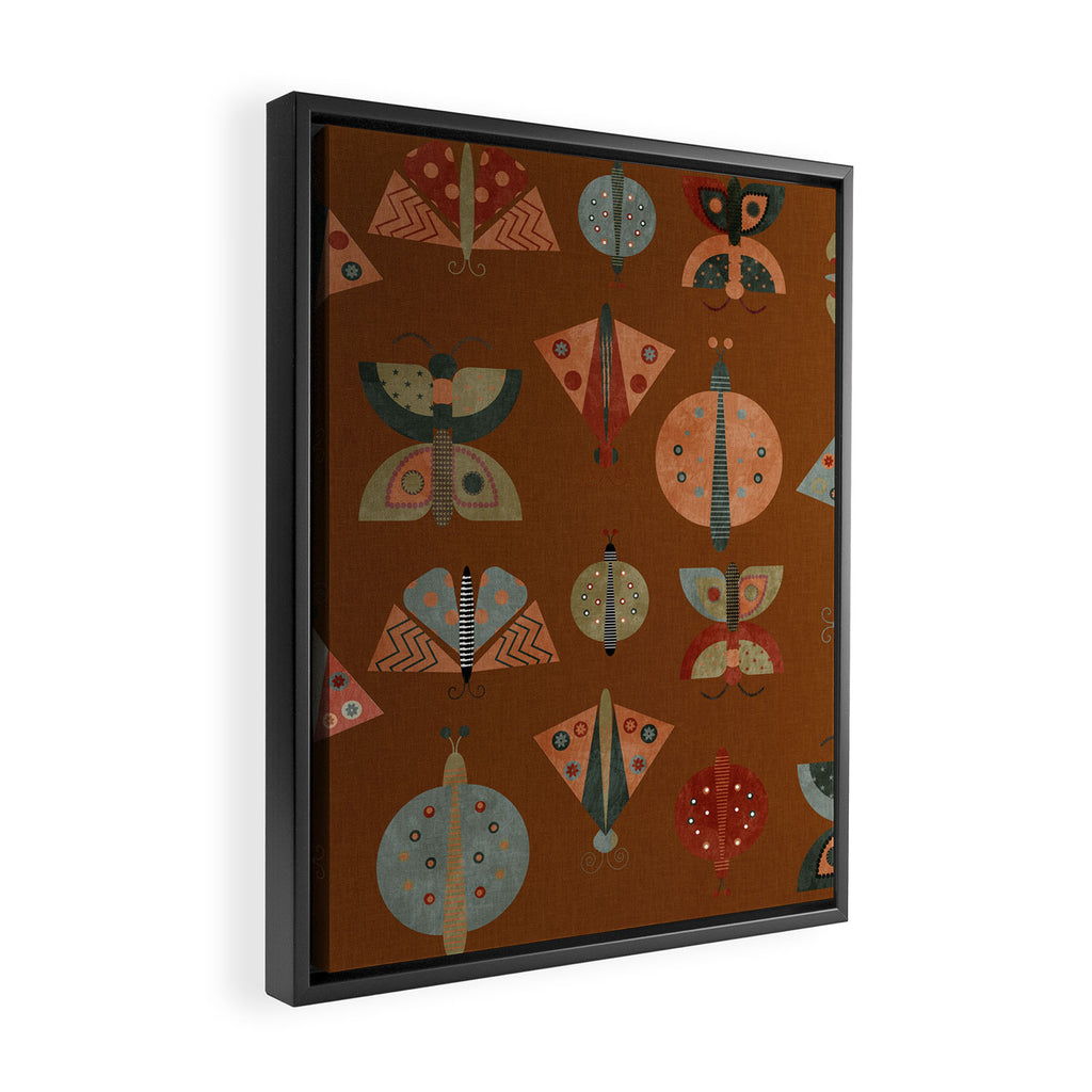moths butterflies fall retro Framed Canvas Print Gallery Image 2