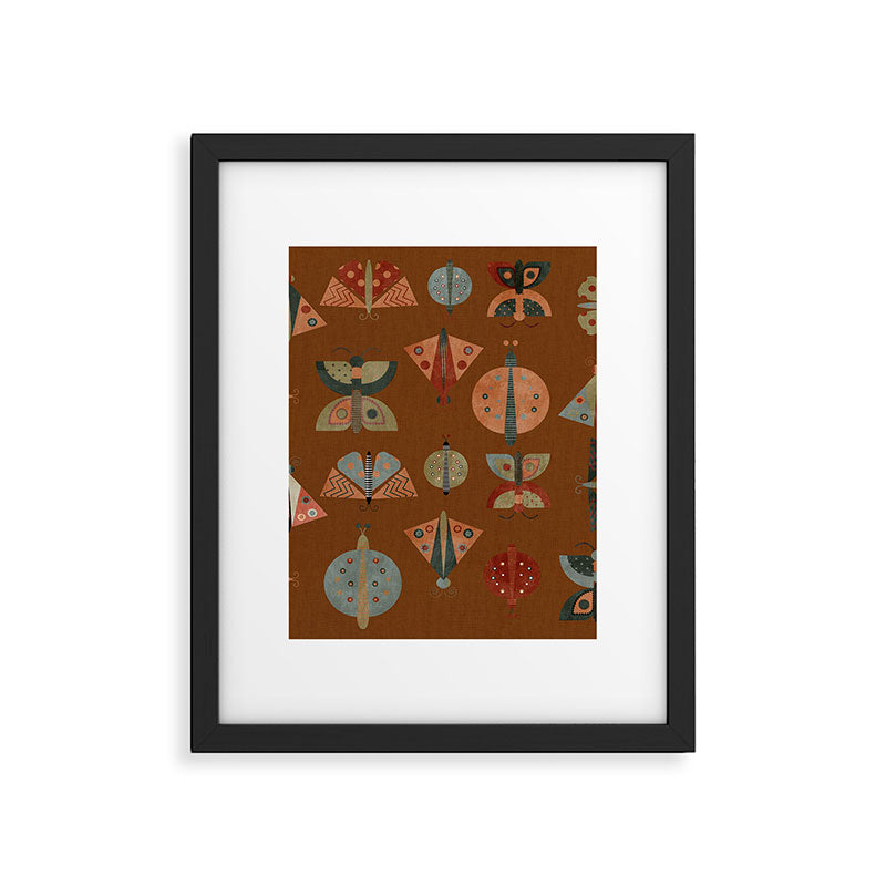 moths butterflies fall retro Framed Art Print Gallery Image 6