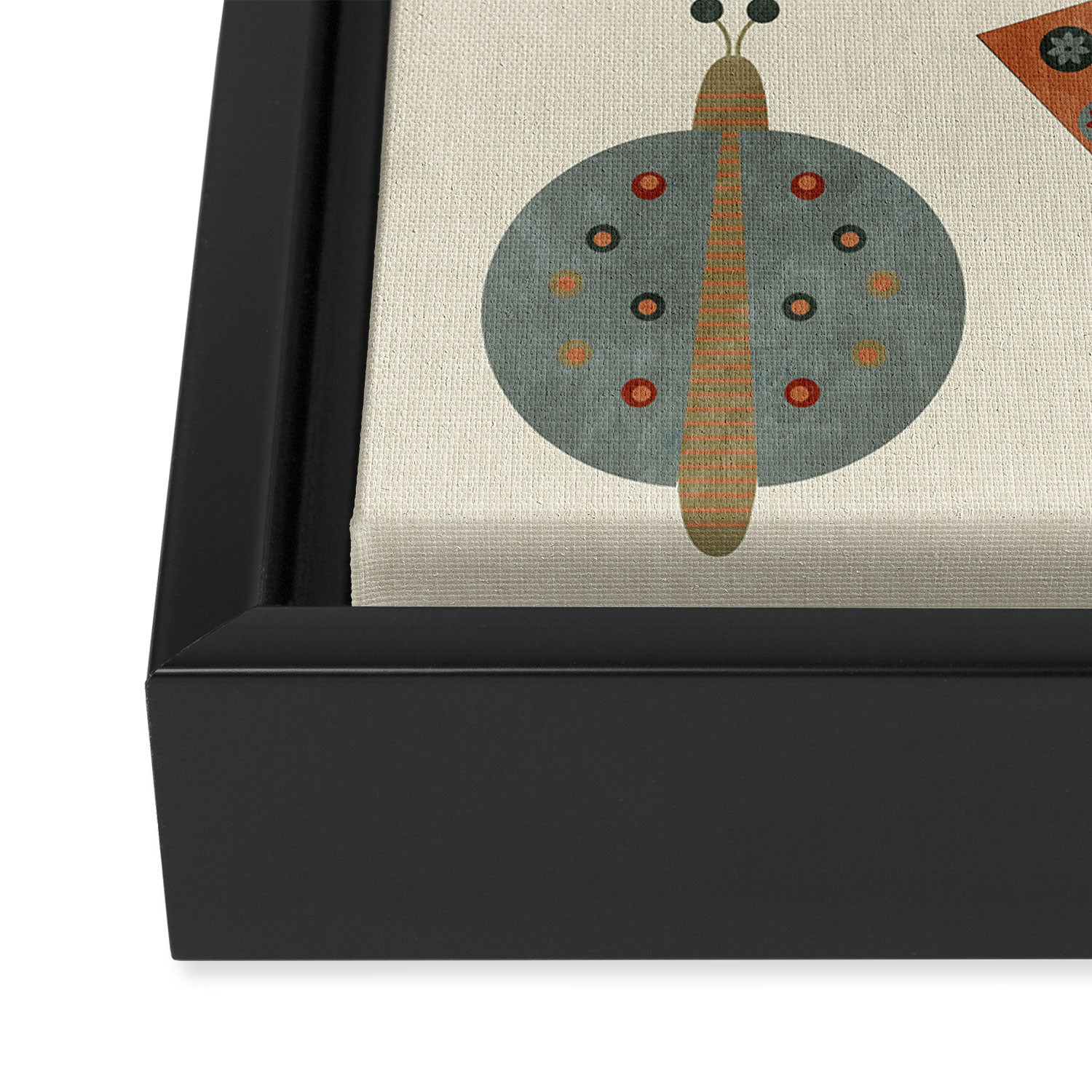 moths retro geo fall abstract Framed Canvas Print Gallery Image 3