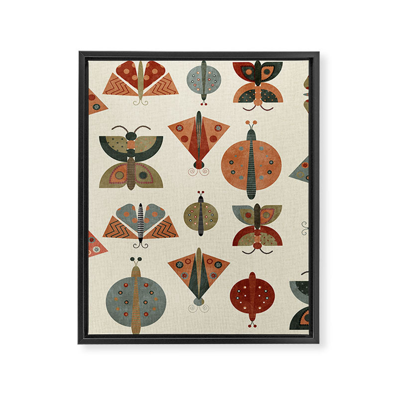 moths retro geo fall abstract Framed Canvas Print Gallery Image 8