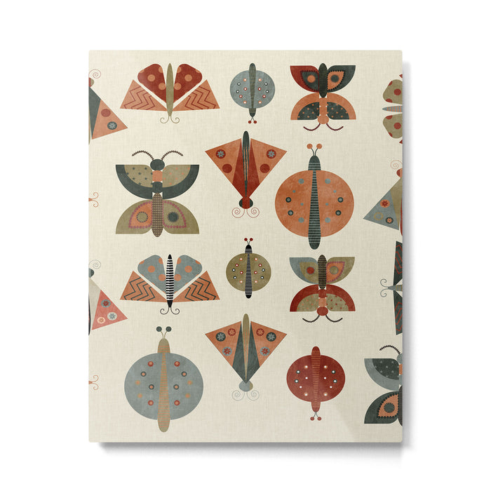moths retro geo fall abstract Metal Print Gallery Image 1