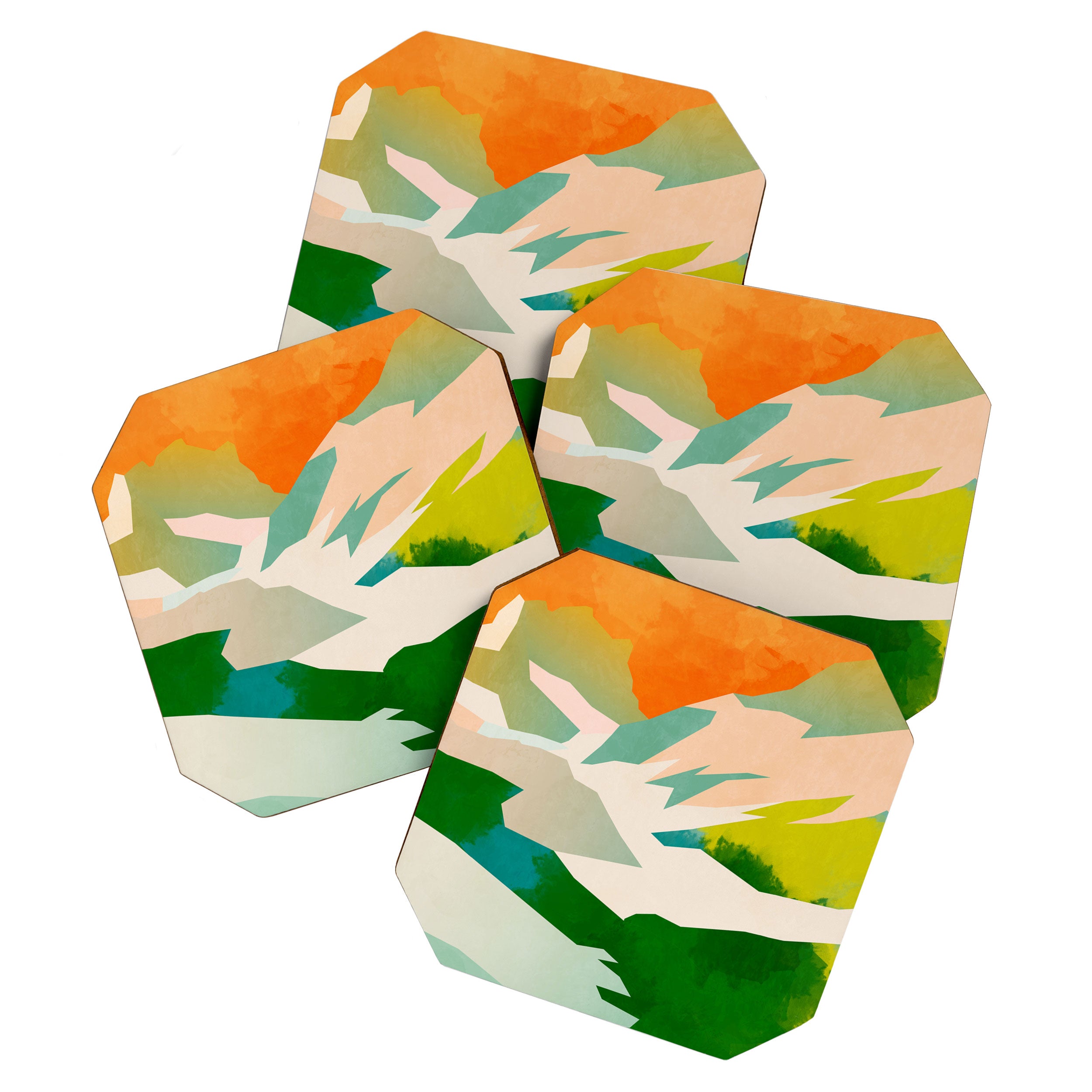 mountains landscape abstract Coaster Gallery Image 1