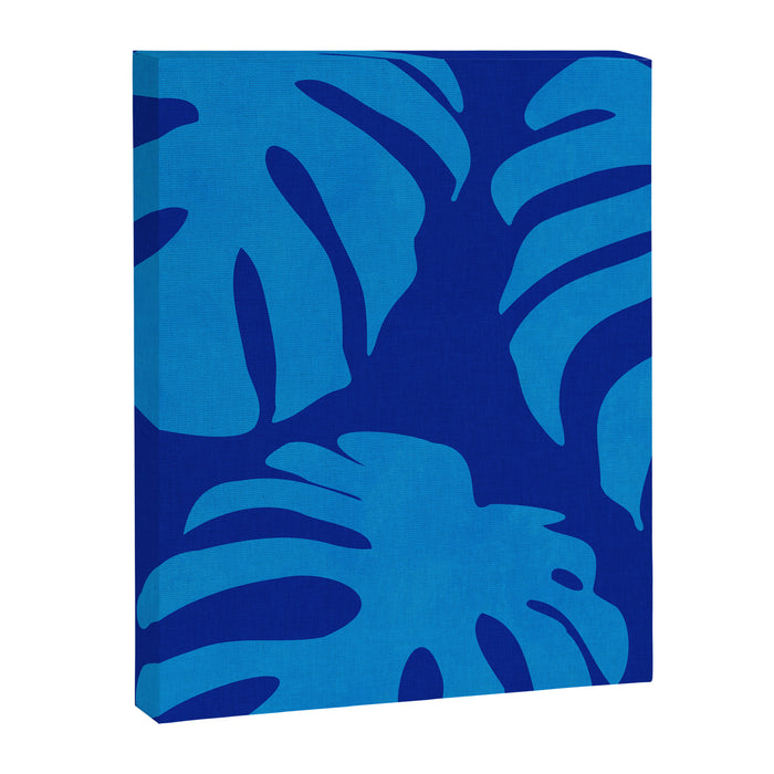 night monstera blue summer plant leaves Canvas Print Gallery Image 1