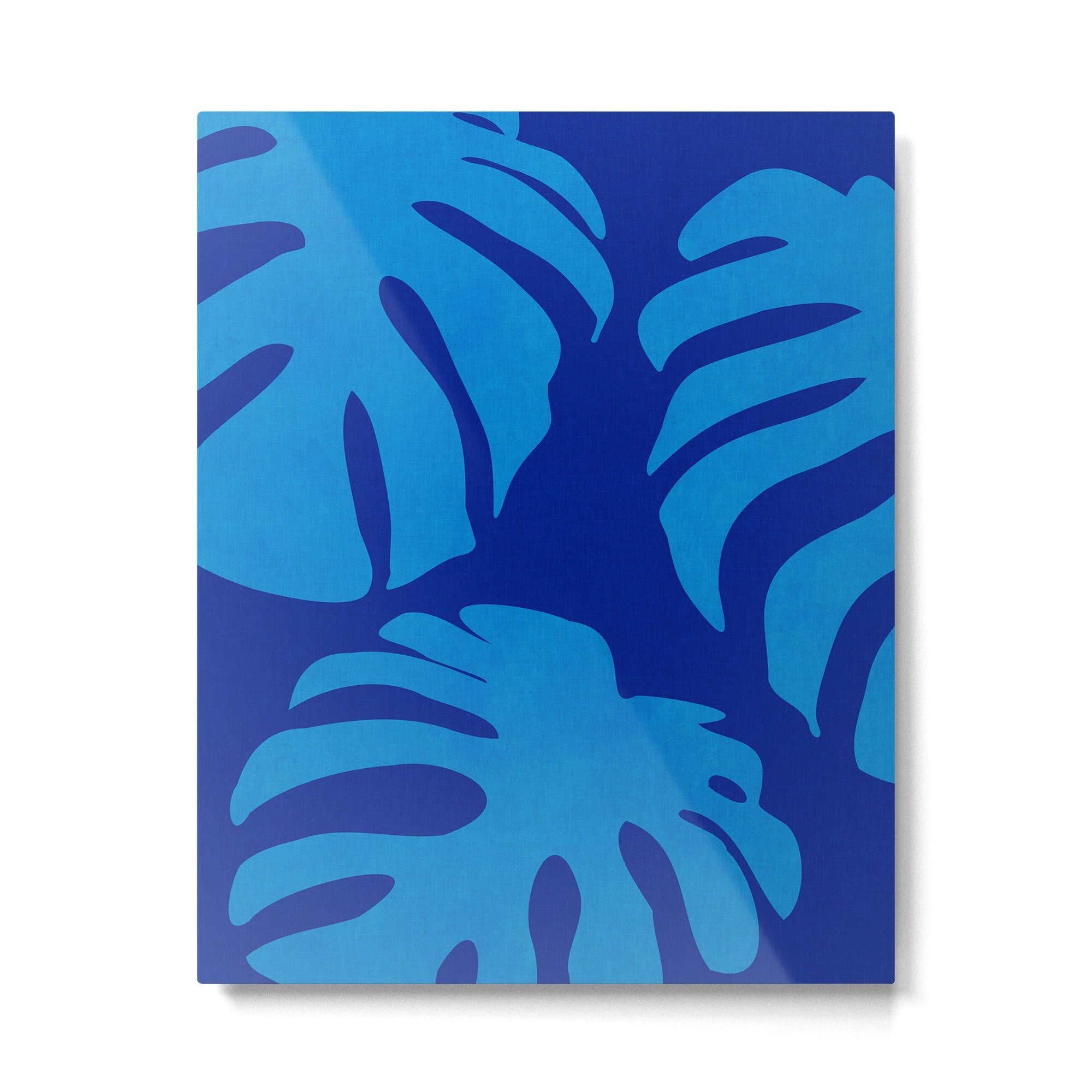 night monstera blue summer plant leaves Metal Print Gallery Image 6