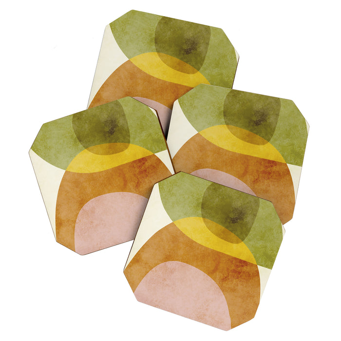 organic shapes boho nature abstract 3 Coaster Gallery Image 1