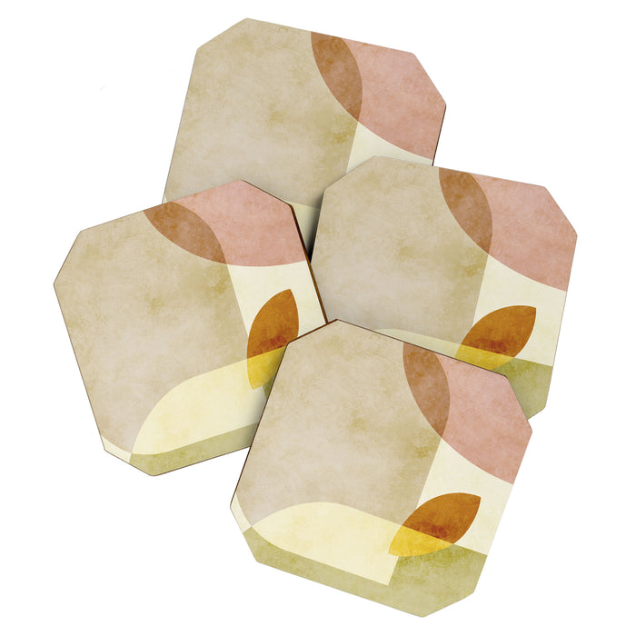 organic shapes boho nature abstract Coaster Gallery Image 1