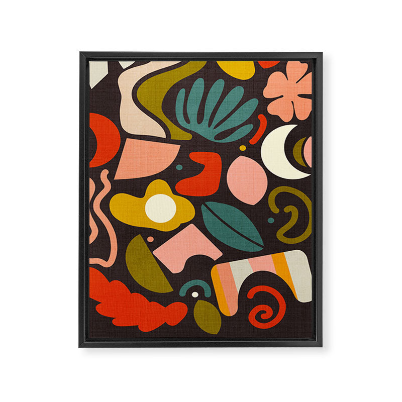 organic shapes geometric abstract shapes 3 Framed Canvas Print Gallery Image 6
