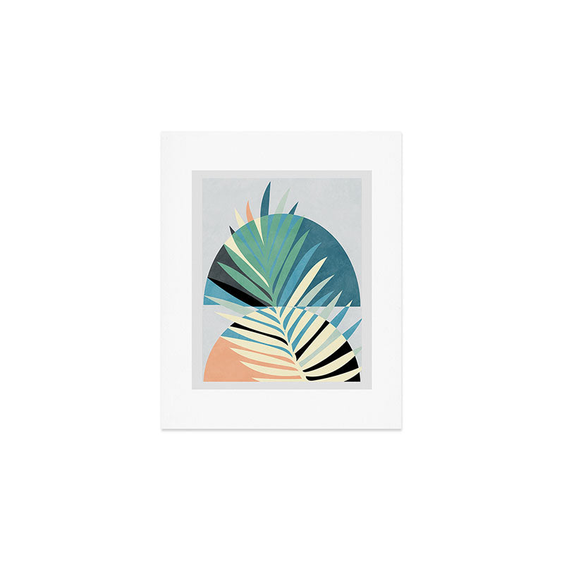 palm leaf minimal mid century modern Art Print Gallery Image 1