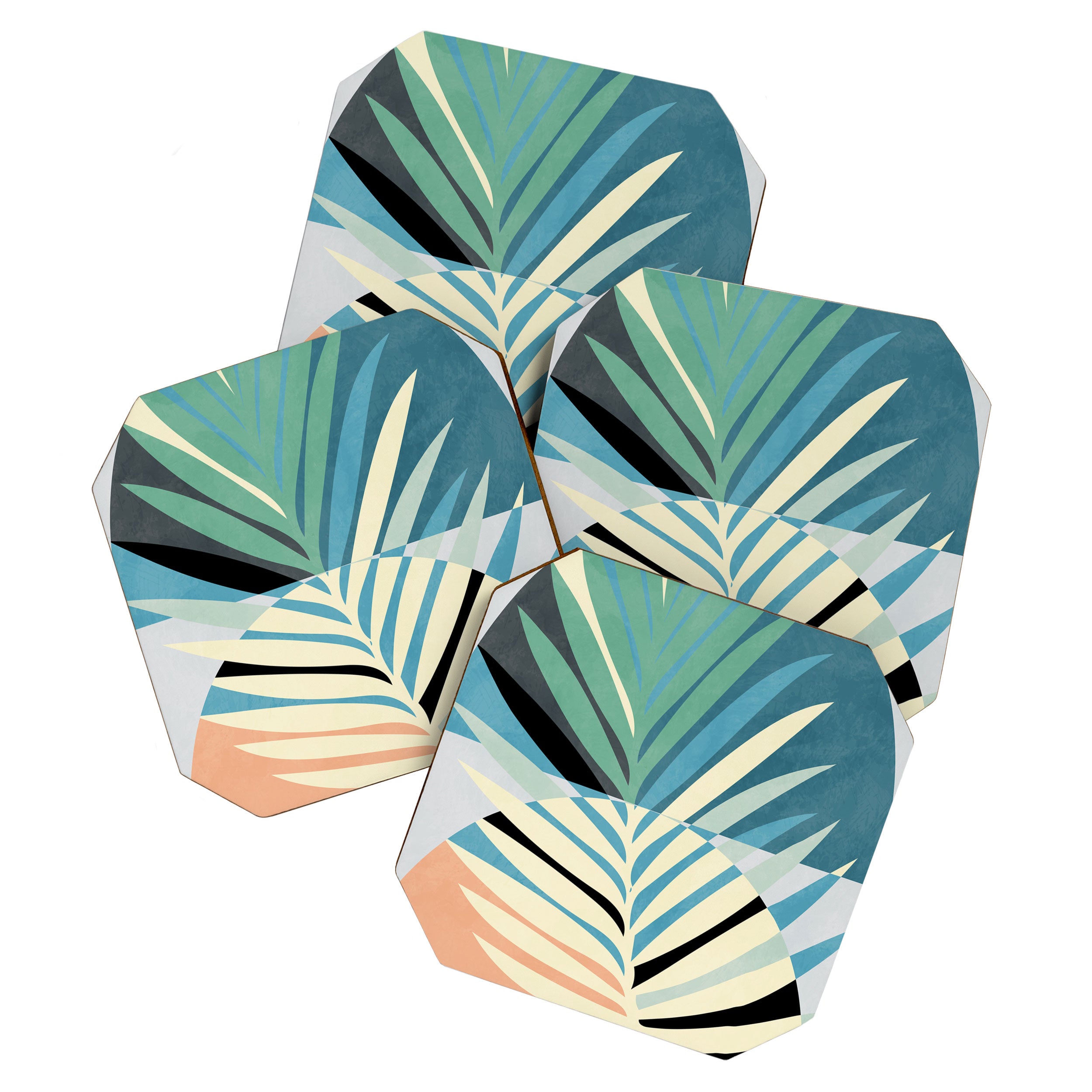 palm leaf minimal mid century modern Coaster Gallery Image 1